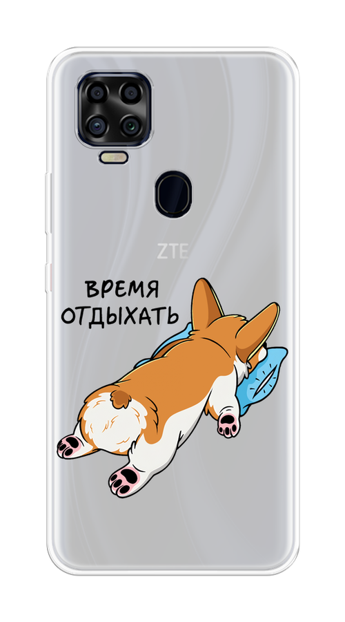 

Чехол на ZTE Blade V2020 "Корги отдыхает", Черный;коричневый;голубой, 134350-1