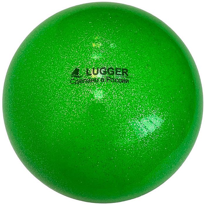 

Мяч для художественной гимнастики LUGGER d=19 см, однотонный, с блестками (зеленый), d=19 см однотонный с блестками