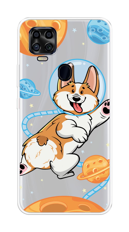 

Чехол на ZTE Blade V2020 "Корги-космонавт", Голубой;бежевый;белый, 134350-1