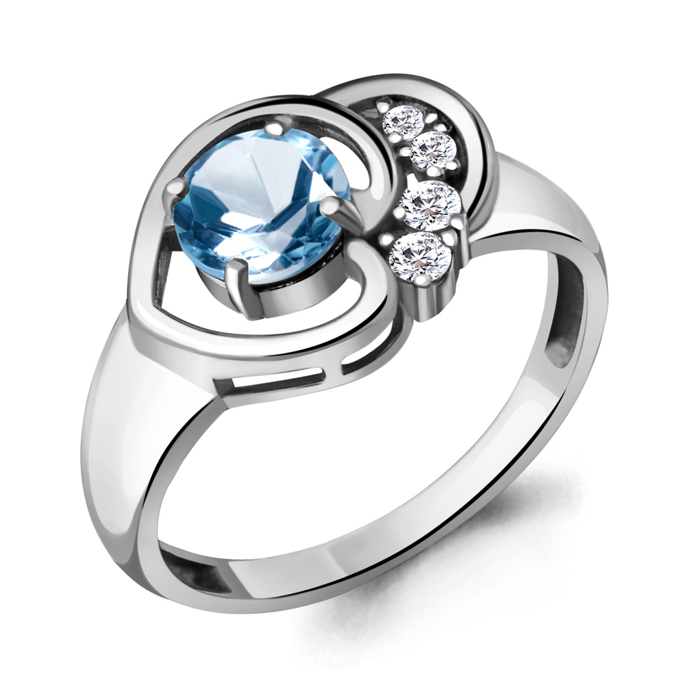 

Кольцо из серебра с топазом р. , Aquamarine 6932505А_925_р, 6932505А_925_р