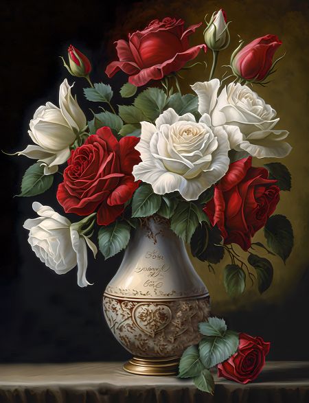 

Алмазная мозаика на подрамнике Розы в вазе, 40x30 см, 30 цветов, 61885, ПРА-186