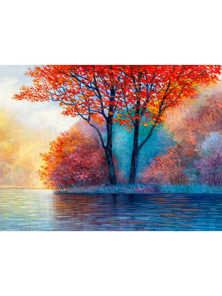 

Алмазная мозаика без подрамника Красная Осень, 50x40 см, 30 цветов, 54148, РА-032