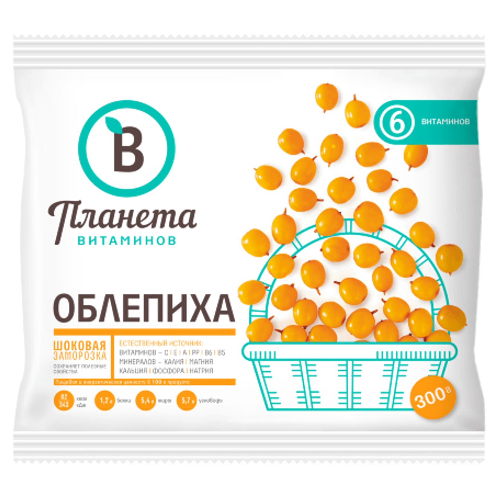

Облепиха Планета Витаминов замороженная 300 г