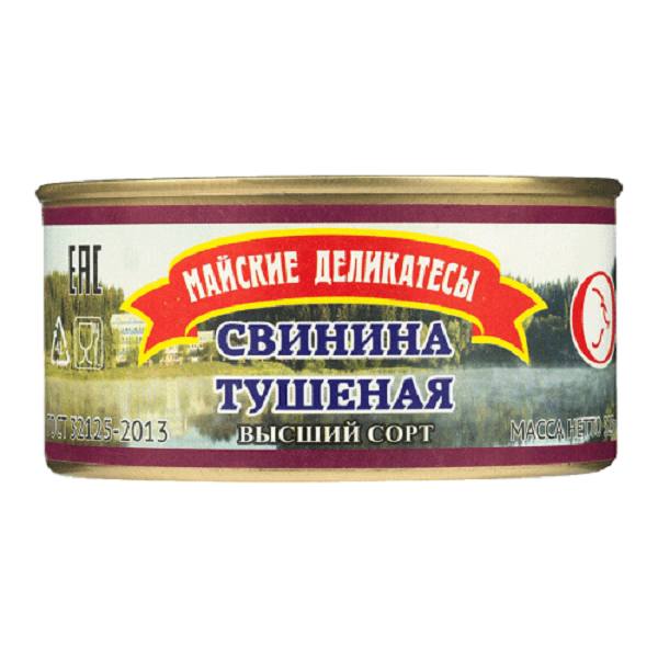 

Свинина тушеная Майские деликатесы 325 г