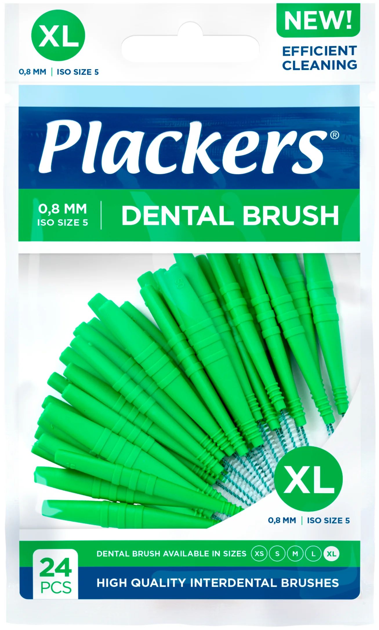 Межзубные ёршики Plackers 0.80 мм XL зелёные, 24 шт. перчатки кожаные stinger размер l флуоресцентно зелёные