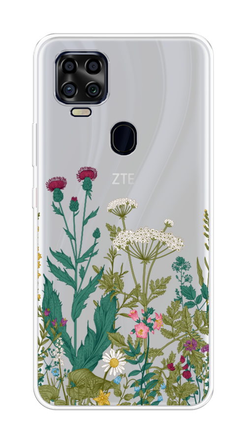 

Чехол на ZTE Blade V2020 "Дикие полевые цветы", Зеленый;розовый;белый, 134350-2