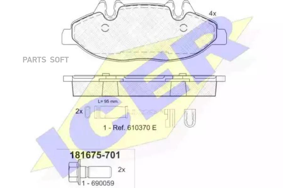 

Колодки Дисковые Передние Mb Viano W639 3.2/2.2Cdi 03># Icer 181675701 181675-701