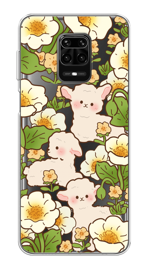 

Чехол на Xiaomi Redmi Note 9S/Note 9 Pro "Овечки в цветах", Зеленый;бежевый, 37950-1