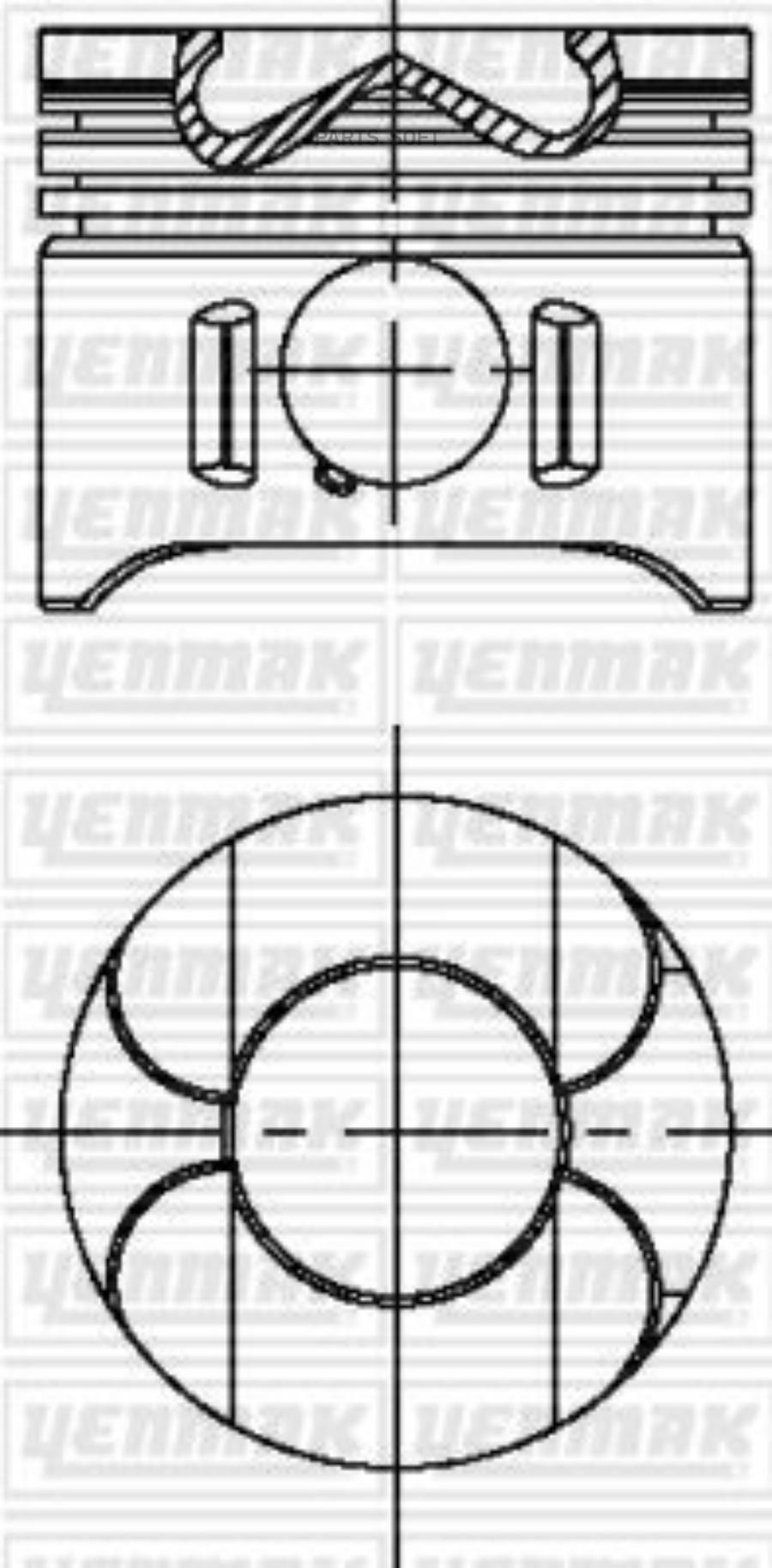 

YENMAK Поршень ДВС с кольцами MB 2.2/2.7/3.2CDi OM646/647/648 =88 2.5x2x3 std 02> 1шт