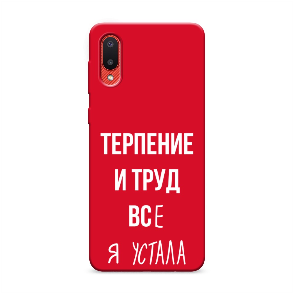 фото Матовый силиконовый чехол "все я устала" на samsung galaxy a02 awog