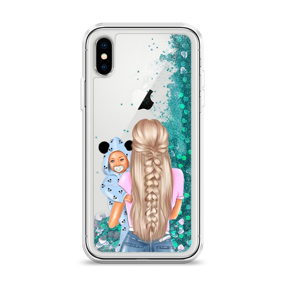 

Жидкий чехол с блестками "Молодая мама" на Apple iPhone X (10), 11095-1