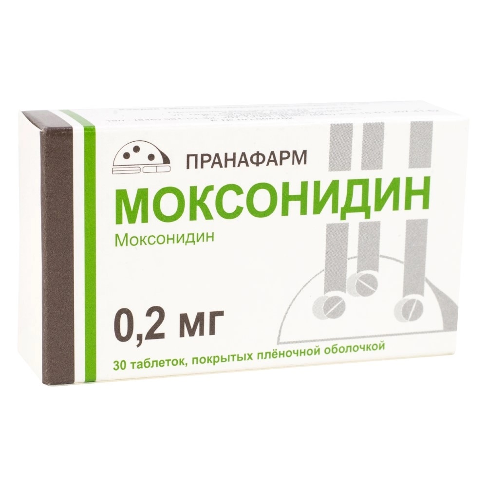 

Моксонидин, таблетки 0.2 мг, 30 шт.