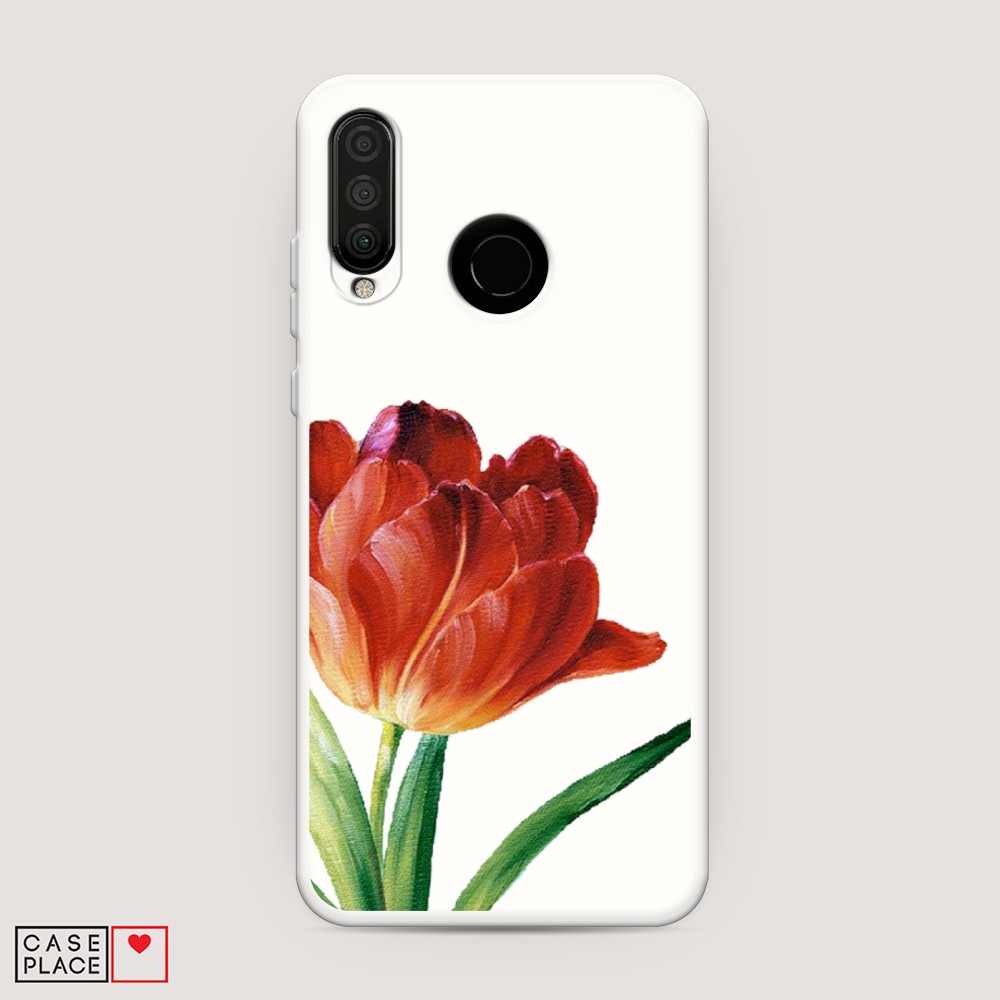 

Матовый силиконовый чехол "Листья папоротника рамка" на Huawei P30