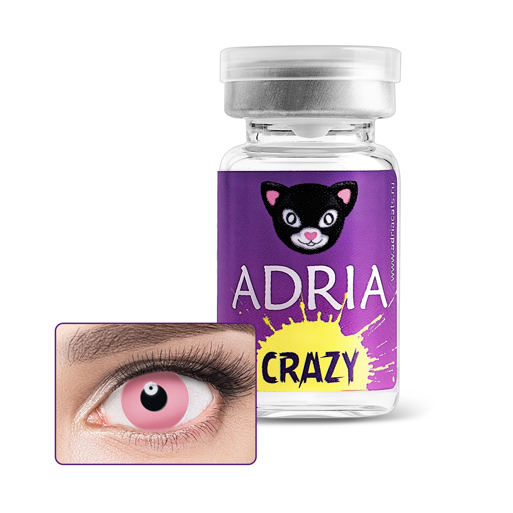 фото Контактные линзы adria crazy 1 линза 0,00 pink