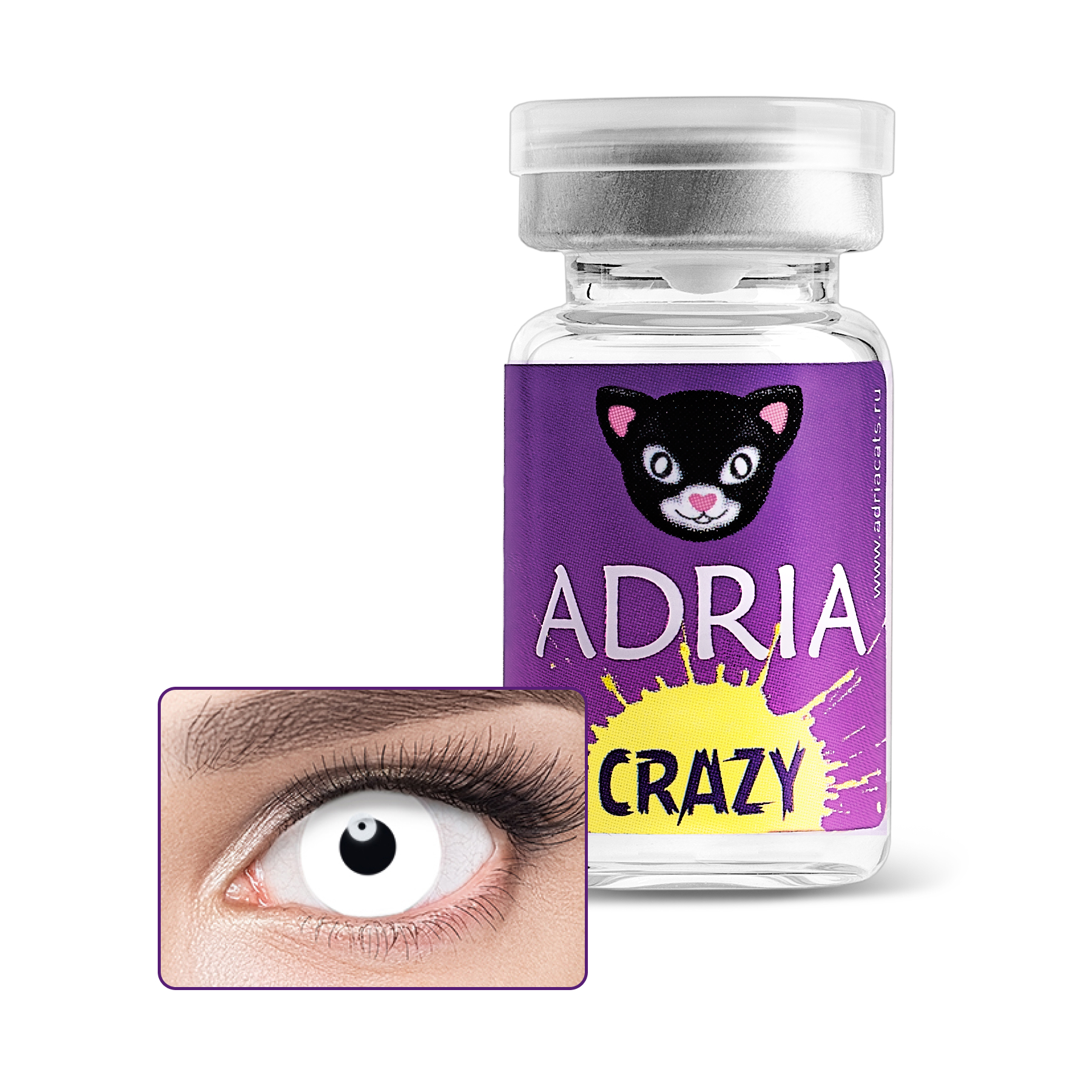 фото Контактные линзы adria crazy 1 линза 0,00 white out