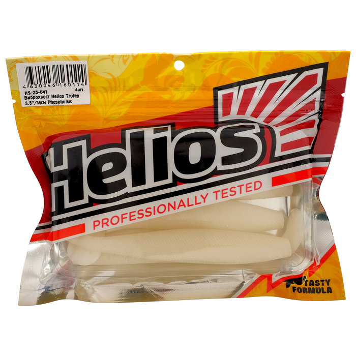 

Виброхвост Helios Trofey 14 см Phosphorus HS-25-041, набор 4 шт., Белый