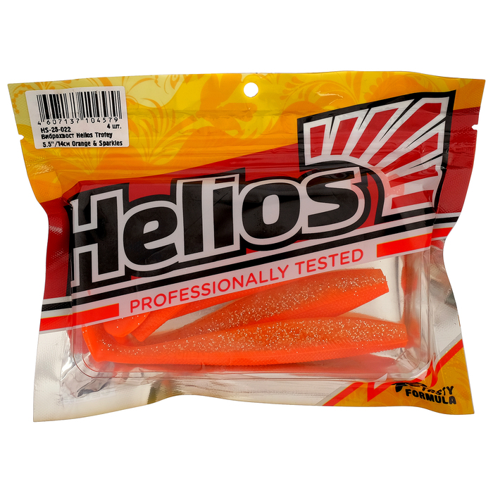 

Виброхвост Helios Trofey 14 см Orange & Sparkles HS-25-022, набор 4 шт.