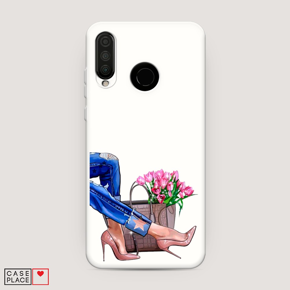 

Матовый силиконовый чехол "Листья папоротника рамка" на Huawei P30