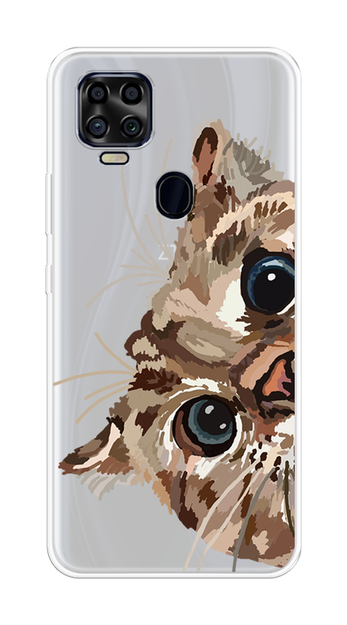 

Чехол на ZTE Blade V2020 "Любопытный кот", Коричневый;синий;черный, 134350-1