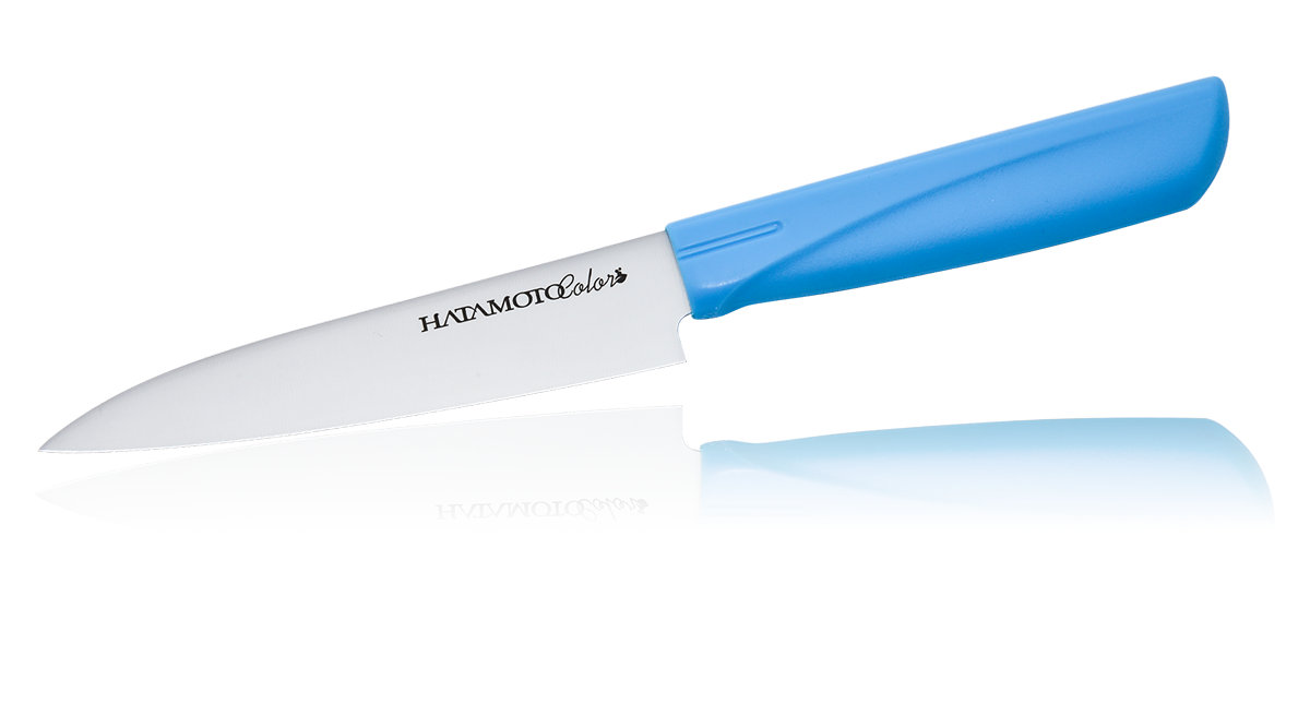 

Нож кухонный, Универсальный, Hatamoto 3011-BLU, лезвие 12 см, сталь 1К6, Япония, COLOR 3011-BLU 12 см