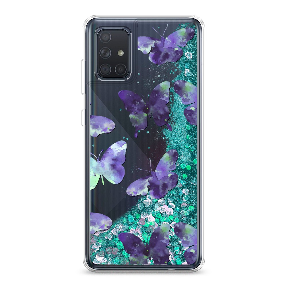 

Жидкий чехол с блестками "Бабочки отпечатки" на Samsung Galaxy A71, 29095-1