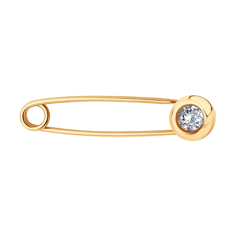 

Брошь из серебра Diamant 93-140-02696-2, фианит, 93-140-02696-2