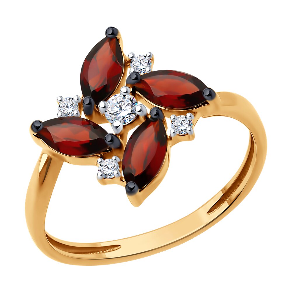 

Кольцо из золота р. , Diamant 51-310-02497-2, фианит\гранат, 51-310-02497-2