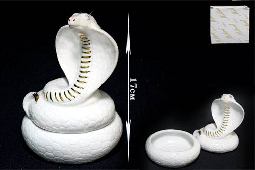 фото Шкатулка змея 17см. в подарочной упаковке фарфор 107-093 118-107-093 lenardi