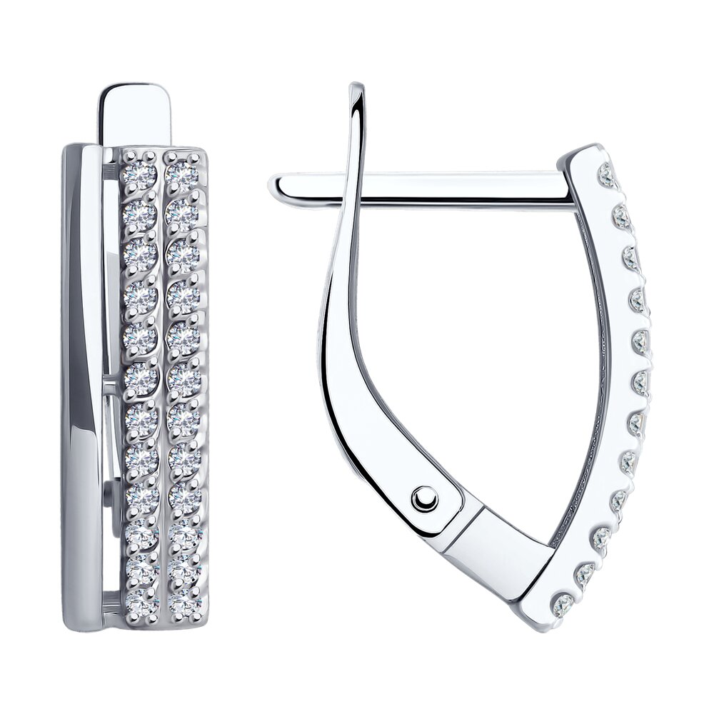 

Серьги из белого золота Diamant 52-120-02460-1, фианит, 52-120-02460-1