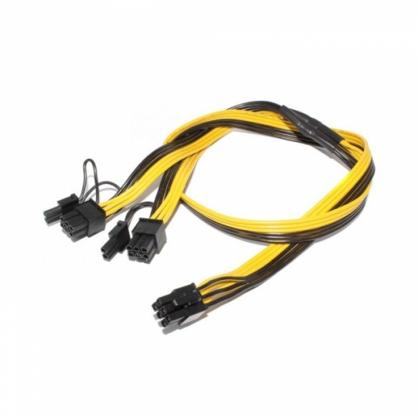 

Кабель ITZR 6 pin - 2x6+2 pin вилка-вилка м (6pin-2 x 6+2pin) черный, желтый