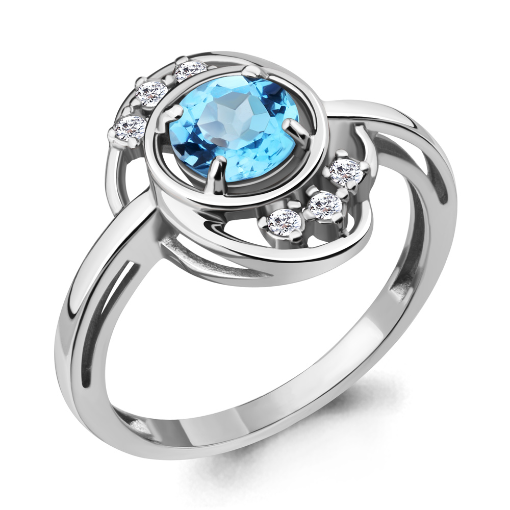 

Кольцо из серебра с топазом р. , Aquamarine 6932305А_925_р, 6932305А_925_р