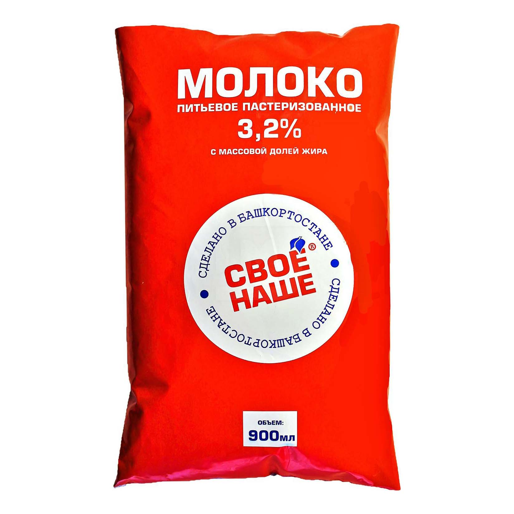 

Молоко Свое Наше пастеризованное 3,2% БЗМЖ 900 мл