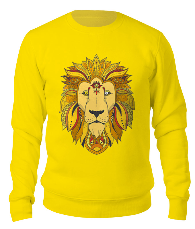 

Свитшот унисекс Printio Графический лев желтый S, Графический лев