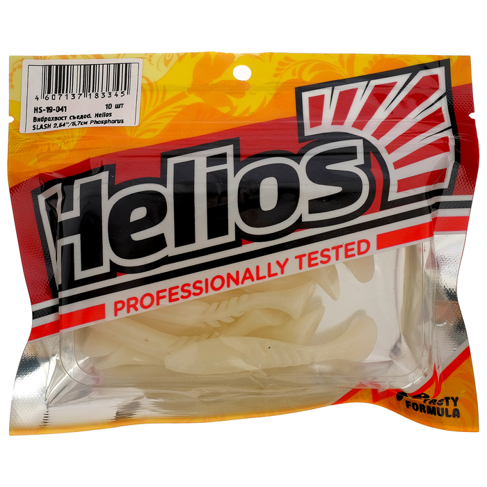 

Виброхвост Helios Slash 6,7 см Phosphorus HS-19-041, набор 10 шт., Белый