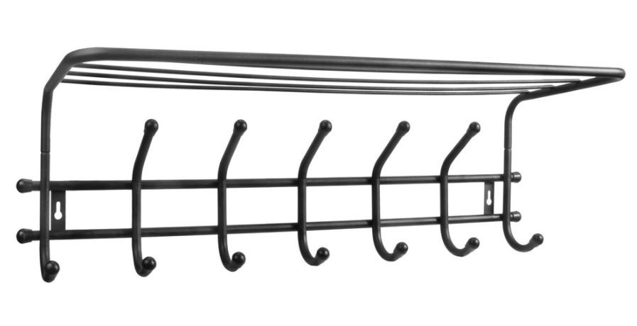 

ИСТОК Вешалка настенная с полкой Комфорт 7 7 кр. арт.ВНК72 (2 шт/уп), цв.чёрный