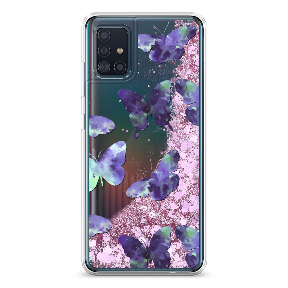 

Жидкий чехол с блестками "Бабочки отпечатки" на Samsung Galaxy A51, 28994-1