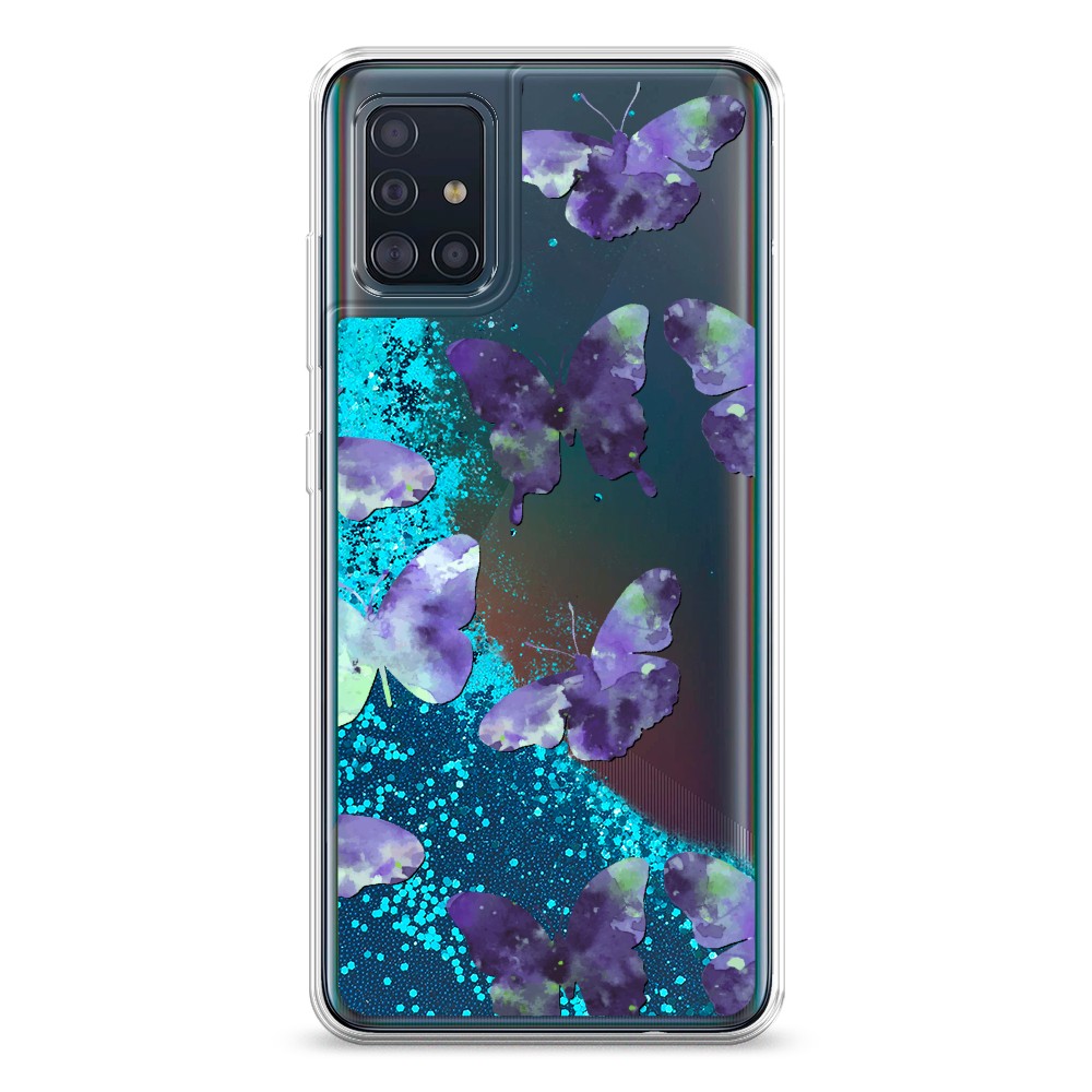 

Жидкий чехол с блестками "Бабочки отпечатки" на Samsung Galaxy A51