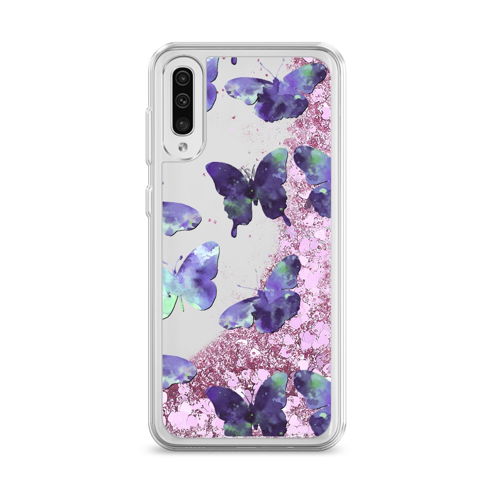 

Жидкий чехол с блестками "Бабочки отпечатки" на Samsung Galaxy A50