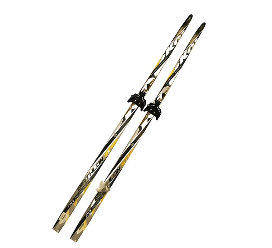 фото Лыжный комплект (лыжи + крепления) 75 мм 195 (без палок) skol biathlon yellow/black