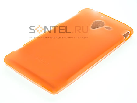 

Силиконовый чехол для Sony Xperia ZL оранжевый в тех.уп.