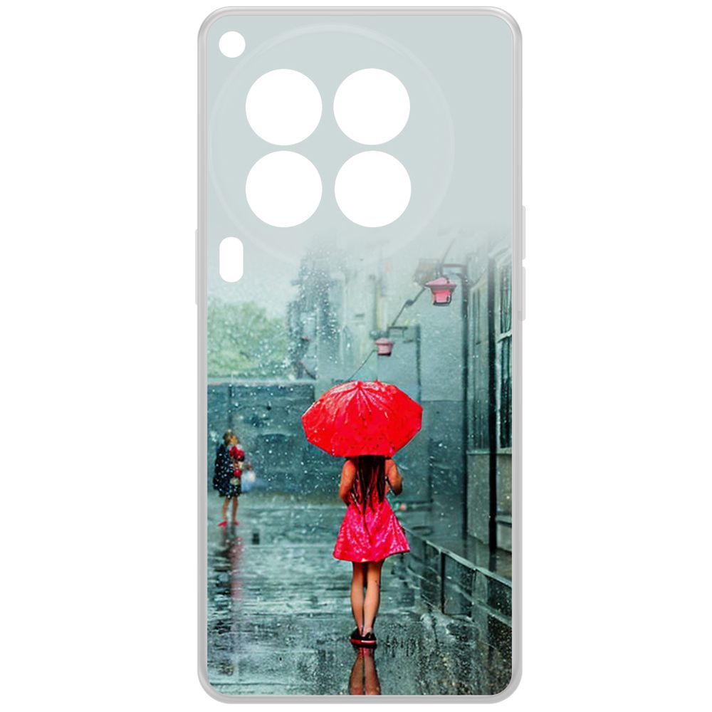 

Чехол-накладка Krutoff Clear Case Красный зонтик для TECNO Camon 30 Premier 5G, Прозрачный