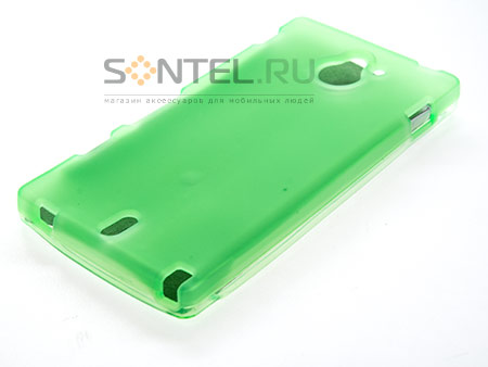 

Силиконовый чехол для Sony Xperia Sola зеленый в тех.уп.