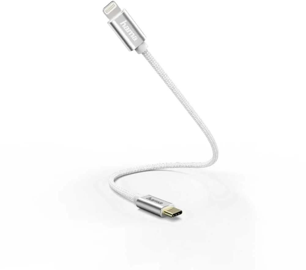 

Кабель HAMA Lightning m - USB Type-C m, 0.2м, MFI, в оплетке, 3A, белый 00187209, Кабель HAMA Lightning (m) - USB Type-C (m), 0.2м, MFI, в оплетке, 3A, белый [00187209]