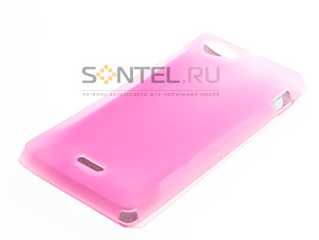 

Силиконовый чехол для Sony Xperia J розовый в тех.уп.