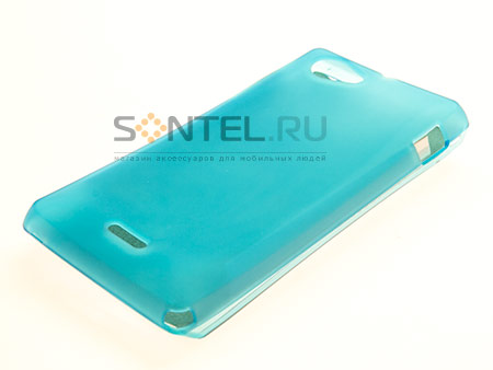 Силиконовый чехол для Sony Xperia J бирюзовый в тех.уп.