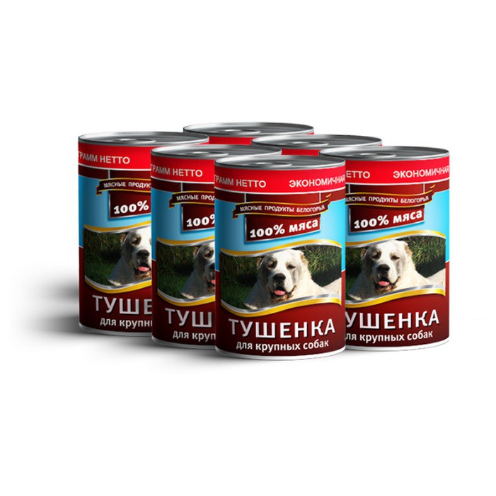 

Влажный корм для собак Lunch for pets для крупных пород, Говядина в желе, 6шт по 970г