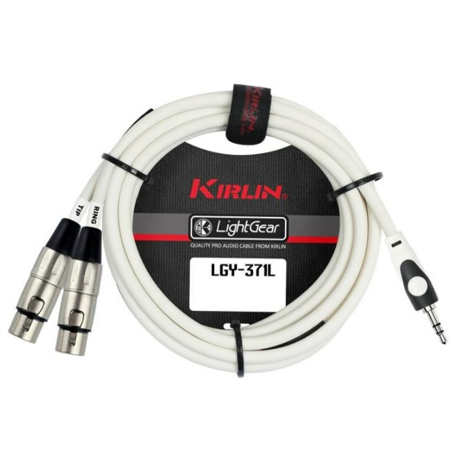 

Кабель аудио 1xMini Jack - 2xXLR Kirlin LGY-371L 1M WH, LGY-371L 1M WH