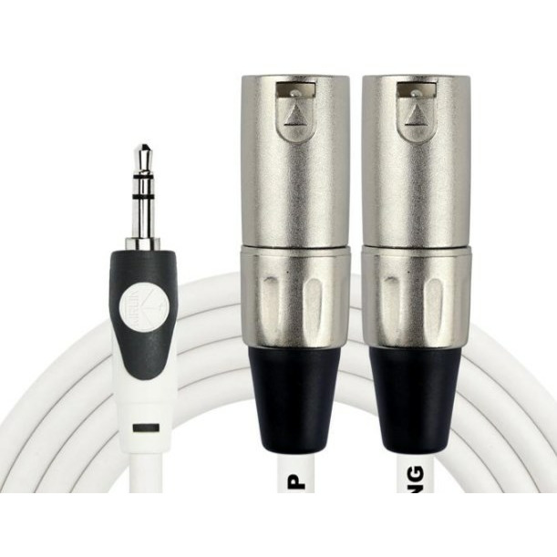 

Кабель аудио 1xMini Jack - 2xXLR Kirlin LGY-370L 1M WH, LGY-370L 1M WH
