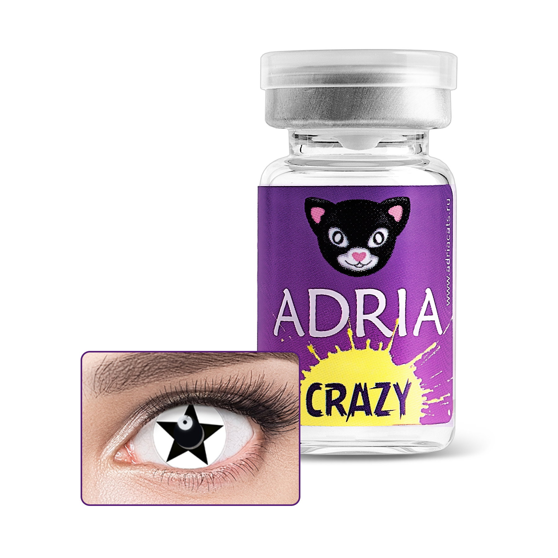 фото Контактные линзы adria crazy 1 линза 0,00 black star