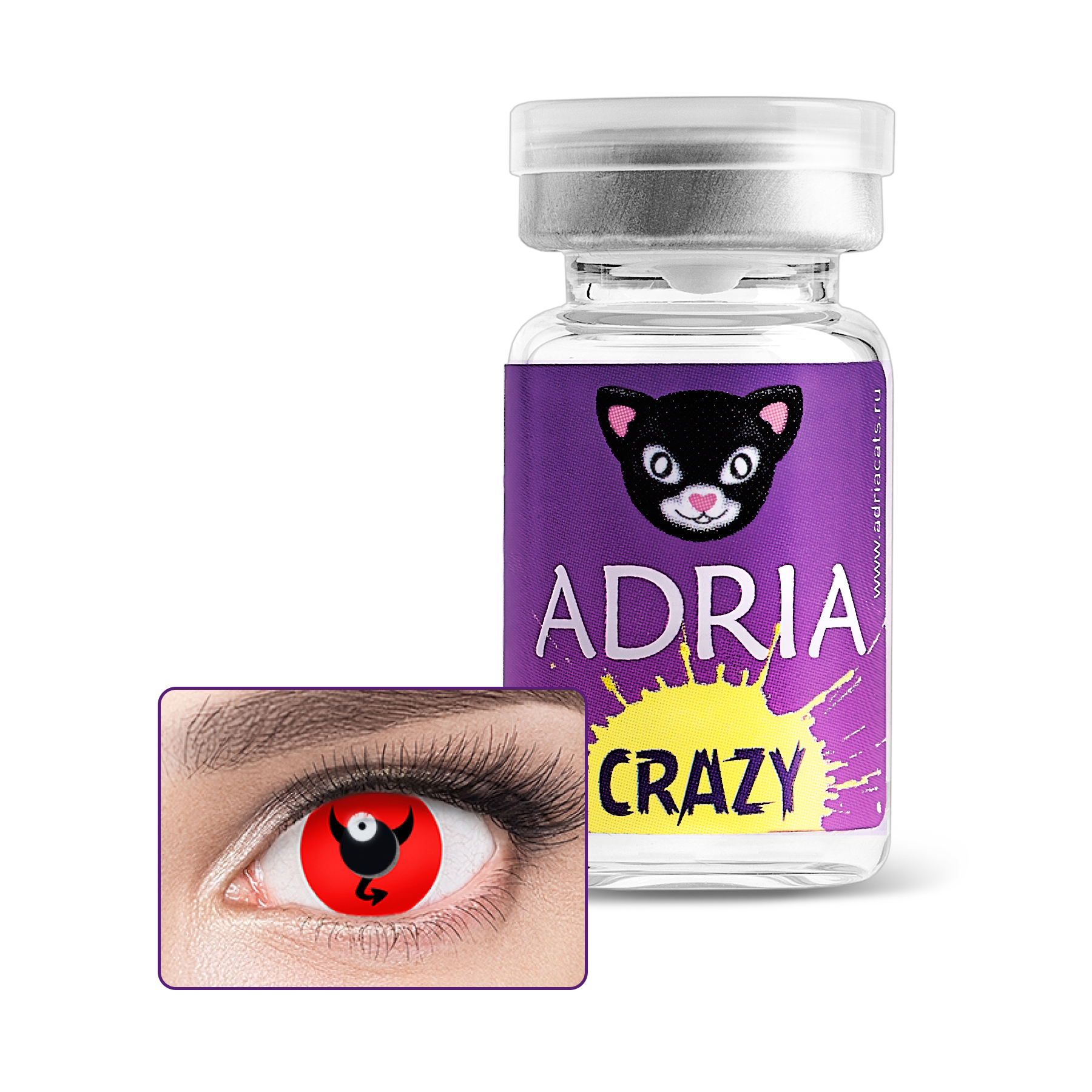 фото Контактные линзы adria crazy 1 линза 0,00 devil